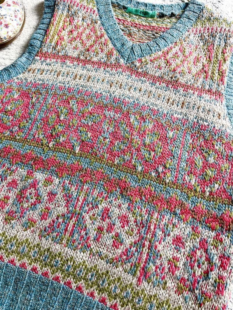 【45R】45rpm アルパカ混 フェアアイル柄ノアランドジャガードベスト 4