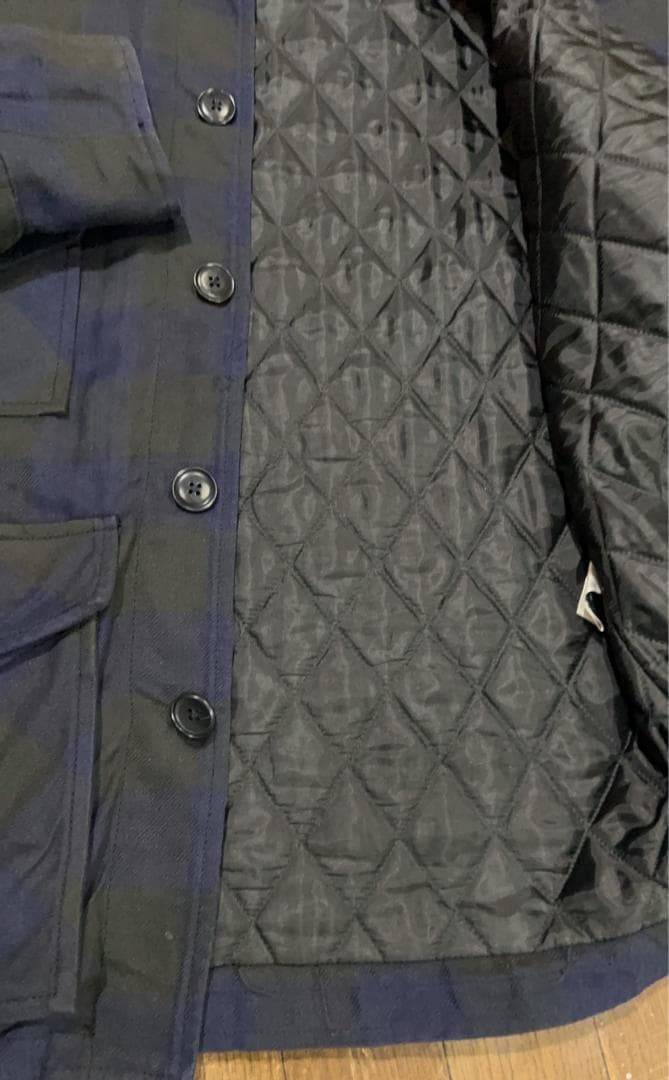 ＊桃太郎ジーンズ 中綿 チェック 裏キルティング カバーオール アウター 40