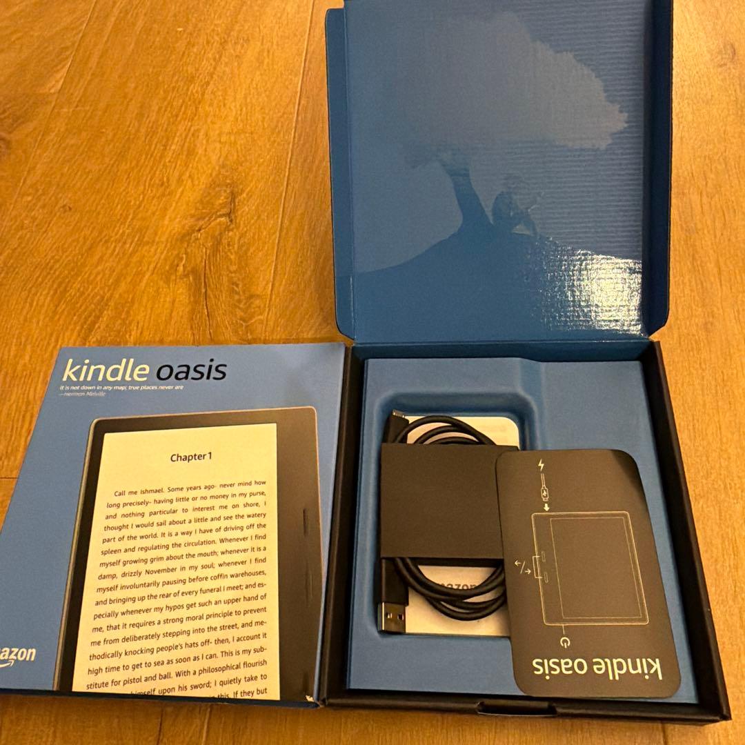 Kindle Oasis 第9世代 広告あり｜箱・付属品あり｜純正レザーカバー