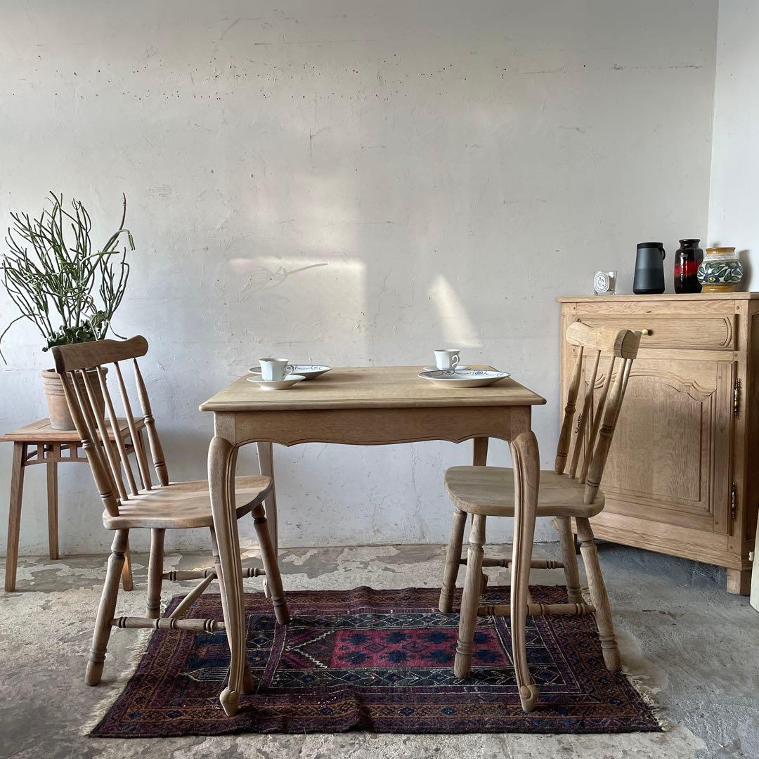 kkeeビンテージ　ダイニングテーブル デスク　作業台猫脚　剥離