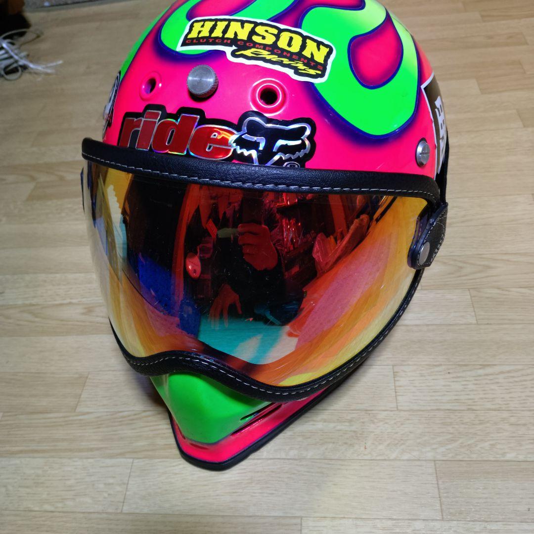 SHOEI　オフロード スカルデザイン ジェットヘルメット　ミラーゴーグル付き