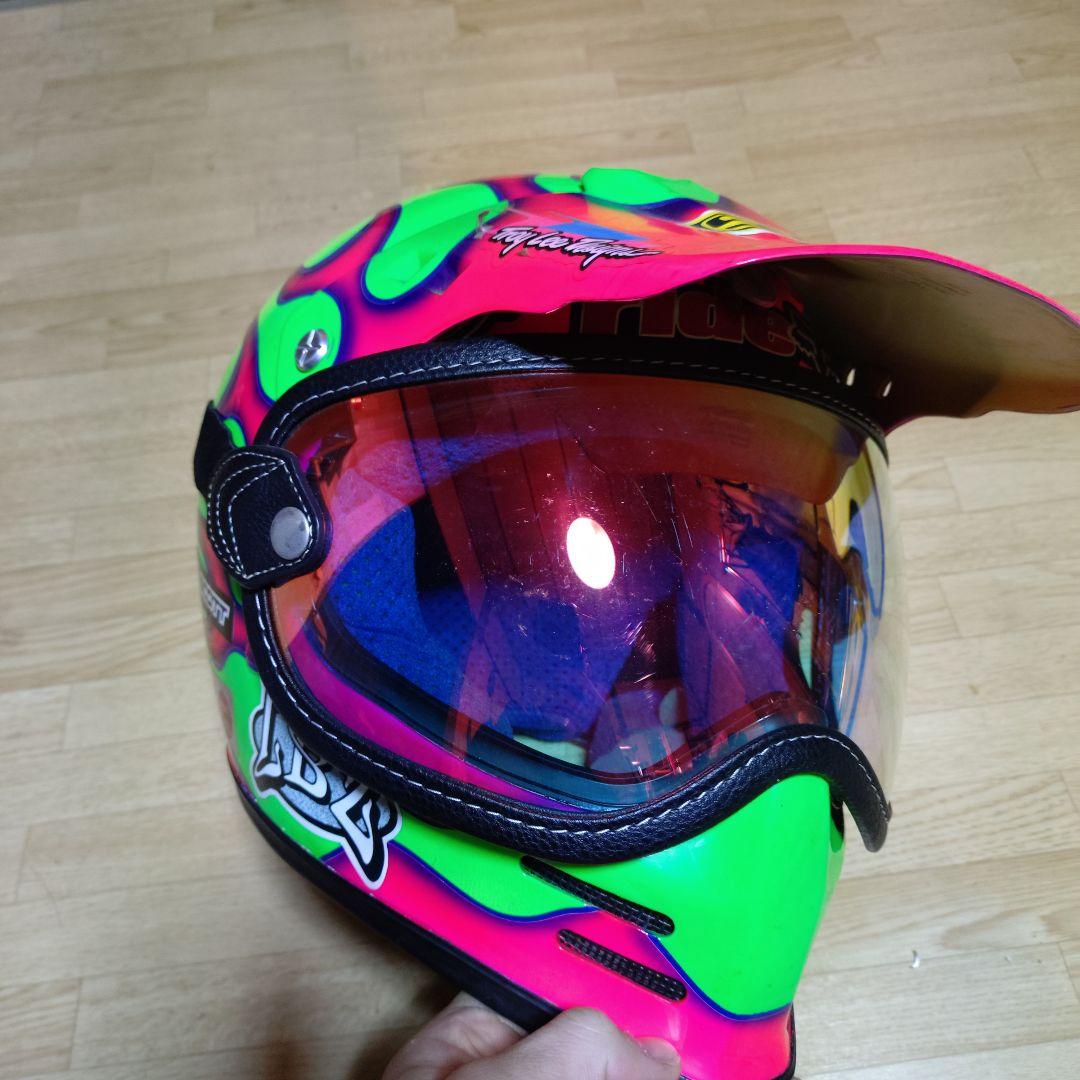 SHOEI　オフロード スカルデザイン ジェットヘルメット　ミラーゴーグル付き