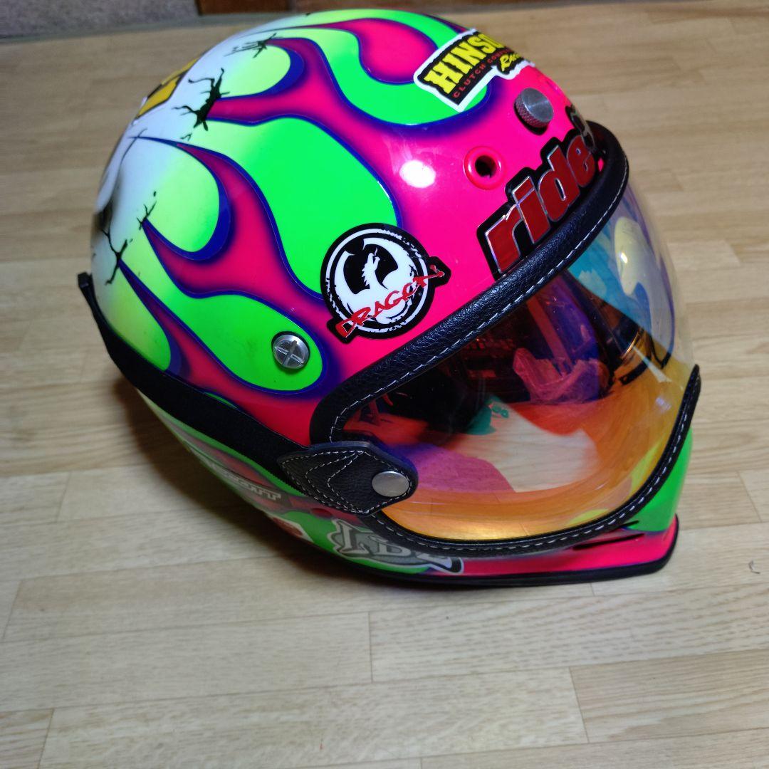 SHOEI　オフロード スカルデザイン ジェットヘルメット　ミラーゴーグル付き