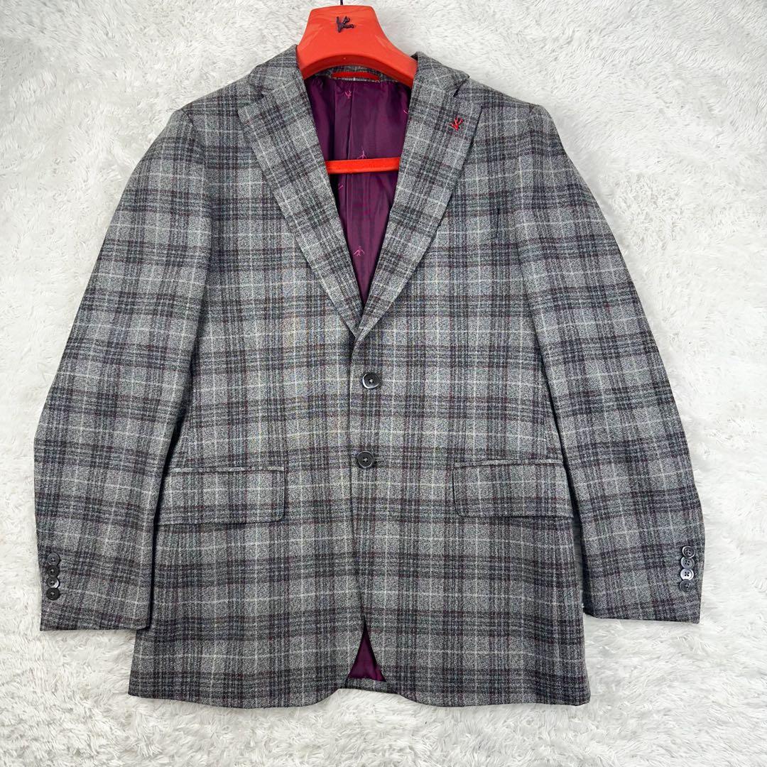 お*ぎ様 現行　イザイア　カプリ　ジャケット　セットアップ　グレンチェック　灰色