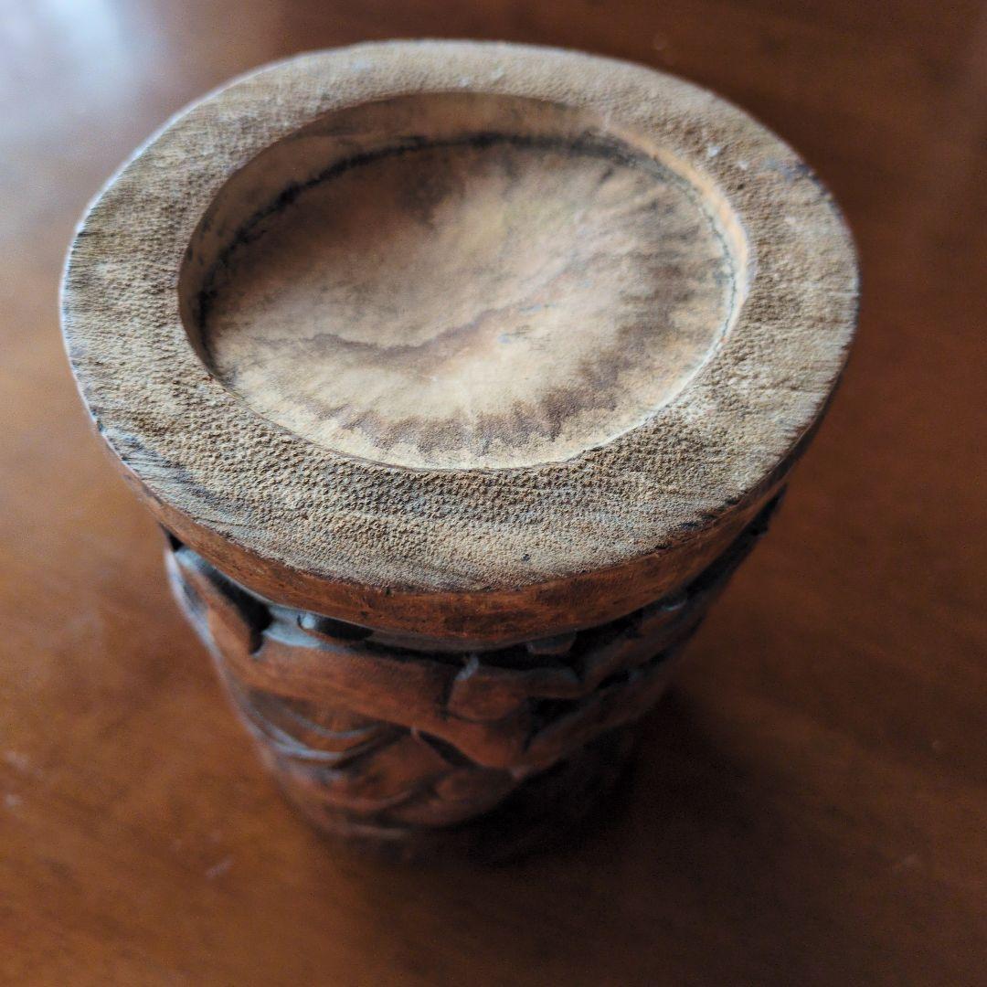 m*a様 ペン立て 筆筒 筆立 筆桶 書道具 竹彫刻 竜鳳 透かし彫り 彫刻 書