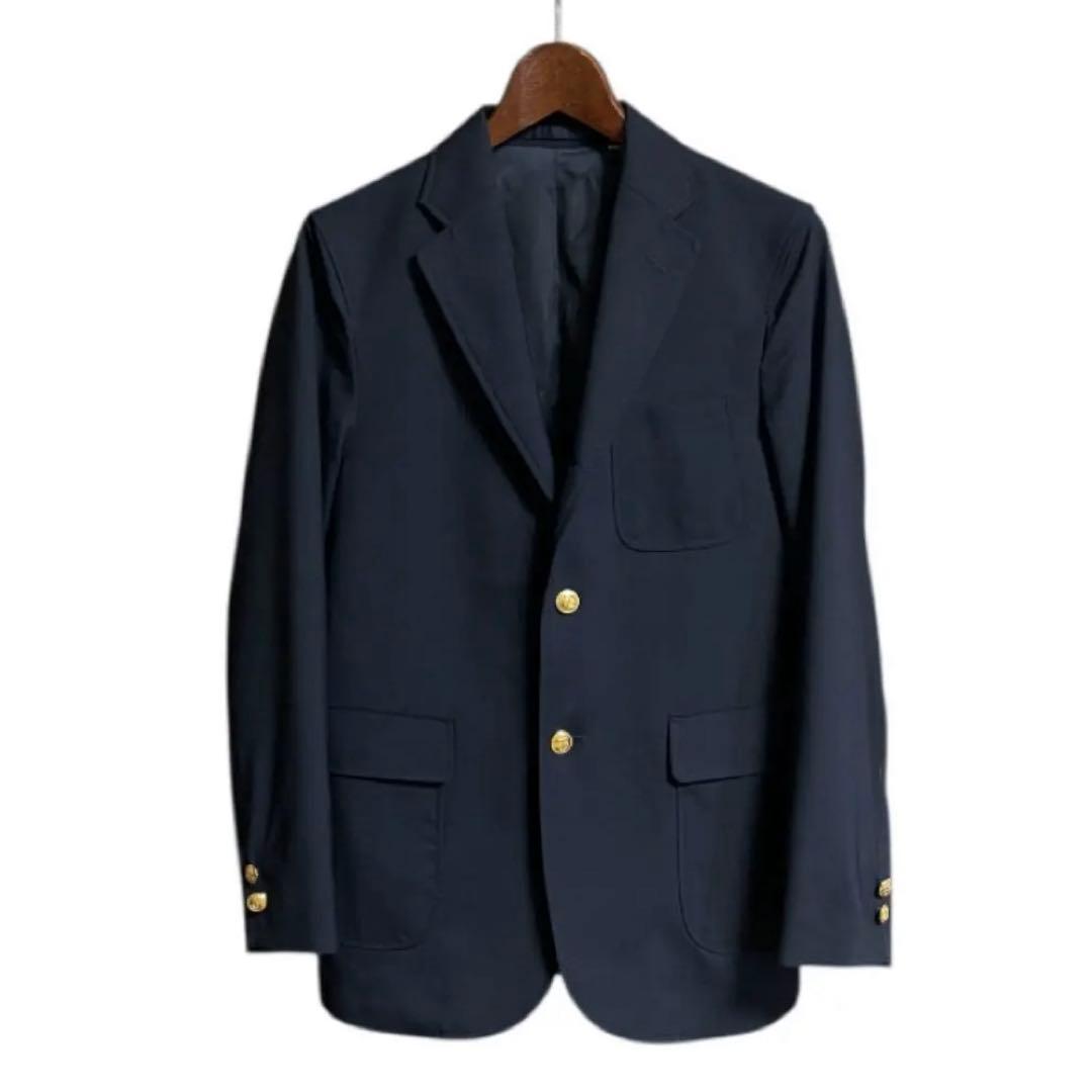 美品 BEAMS PLUS ネイビーブレザーコンバットウール 紺ブレ XS