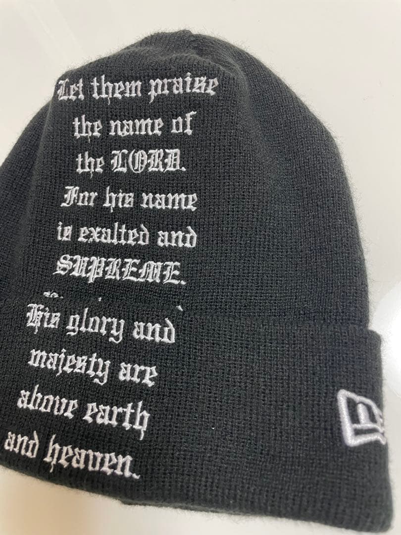Supreme New Era Psalm Beanie 黒