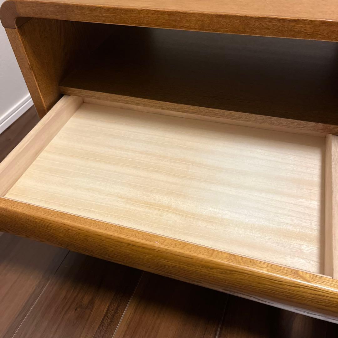 浜本工芸　天然木シンプルセンターテーブル 引き出し付き　1100