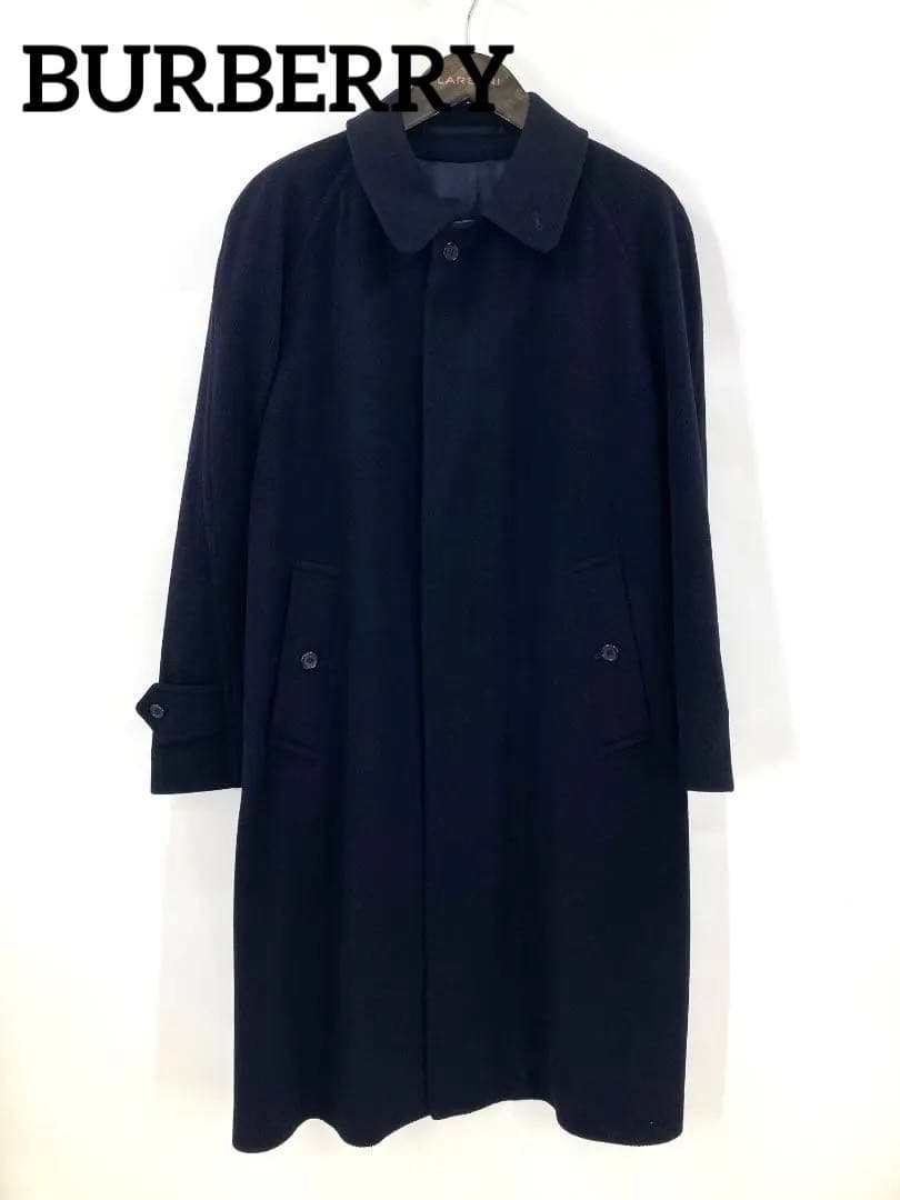 美品　BURBERRY　バーバリー　ロングコート　ピュアカシミヤ　ネイビー