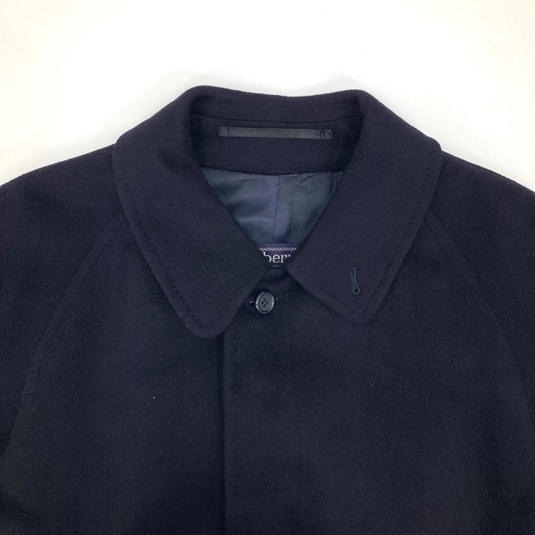 美品　BURBERRY　バーバリー　ロングコート　ピュアカシミヤ　ネイビー