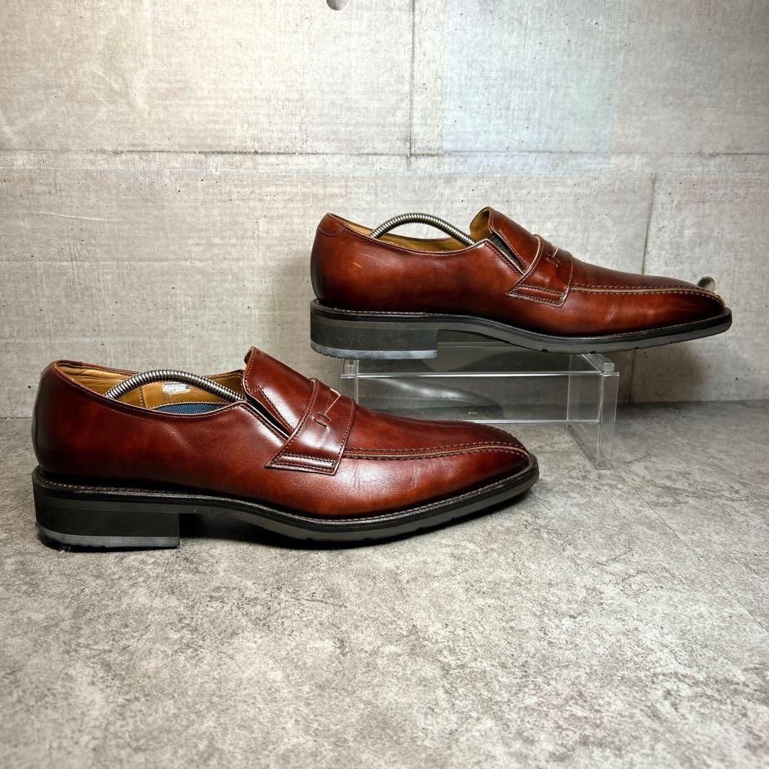 極美品【REGAL】12AL/リーガル ローファー/エアローテーション/革靴/茶