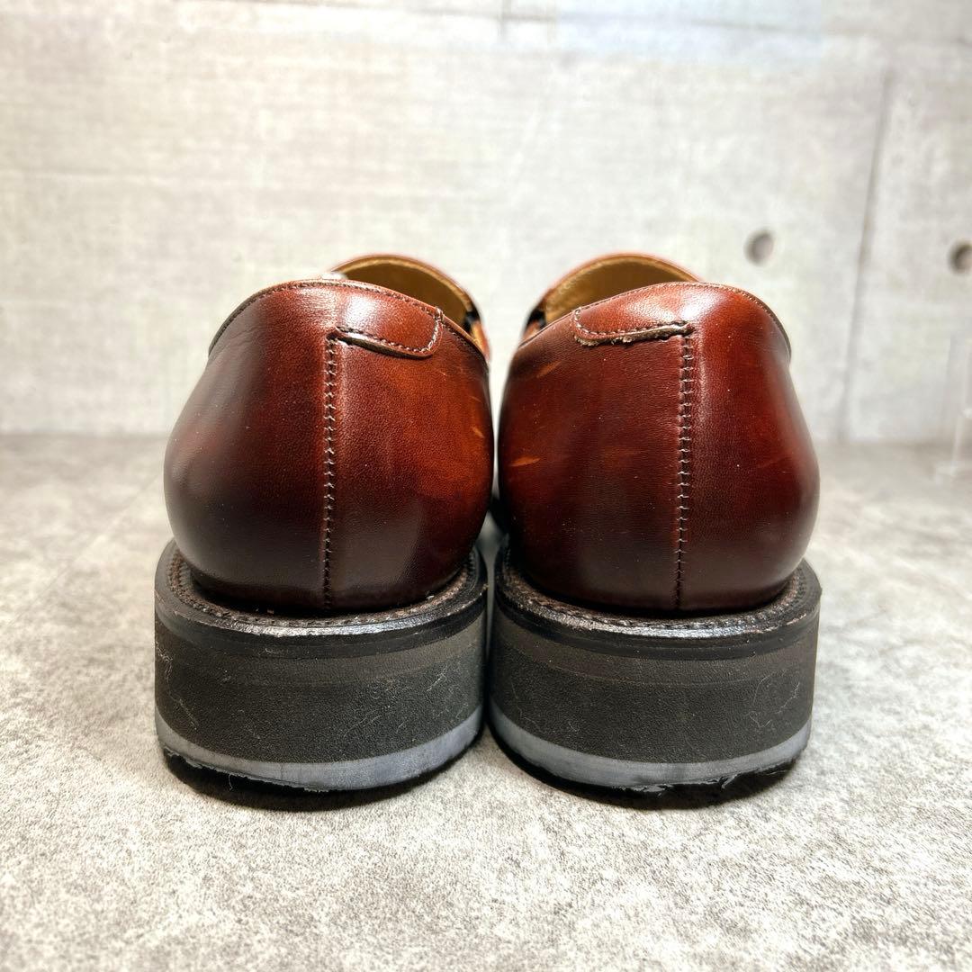 極美品【REGAL】12AL/リーガル ローファー/エアローテーション/革靴/茶