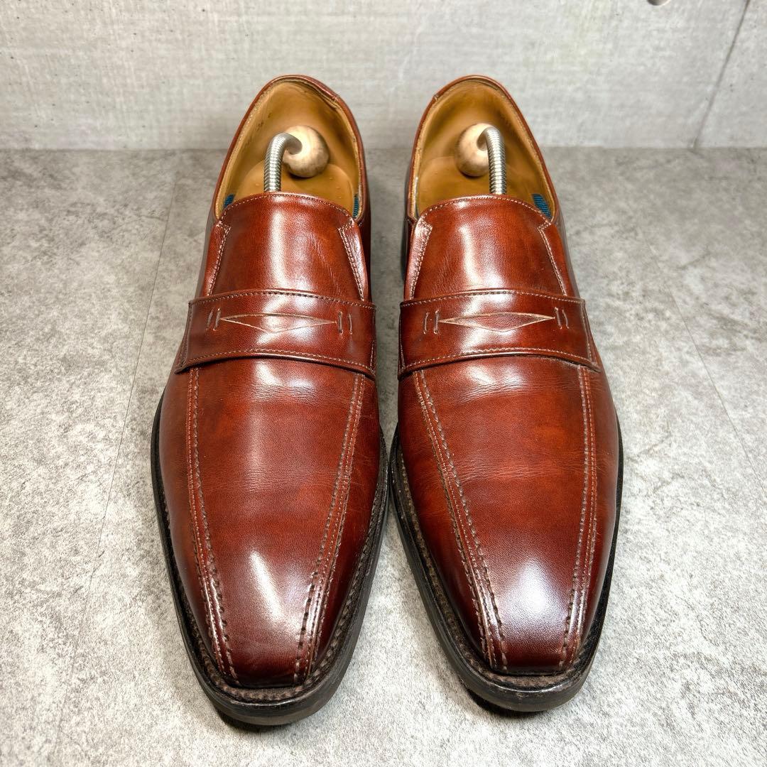 極美品【REGAL】12AL/リーガル ローファー/エアローテーション/革靴/茶