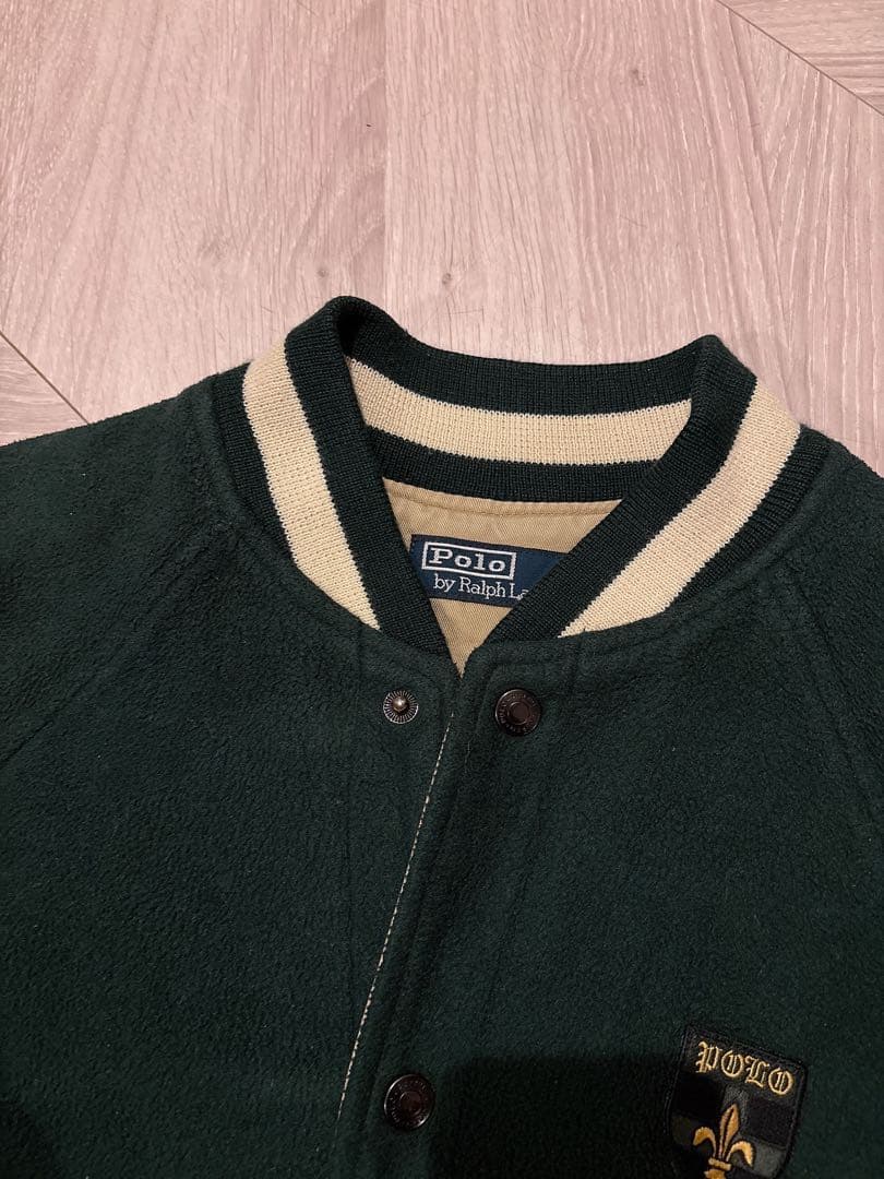 90s Polo by Ralph Lauren フリースバーシティジャケット緑
