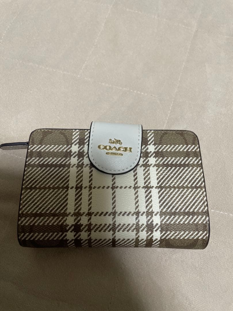 COACH チェック柄 二つ折り財布