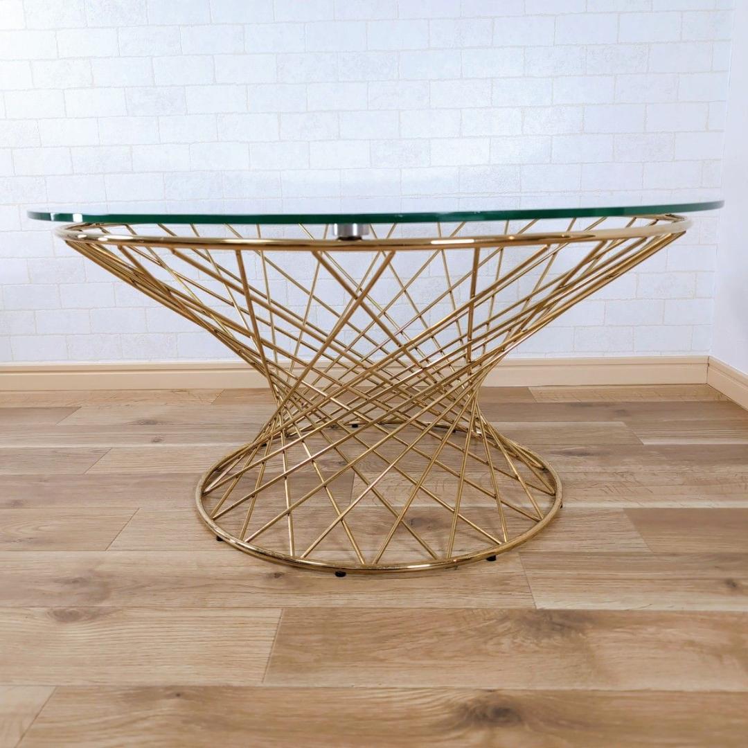 Francfranc フランフラン マーリア コーヒーテーブル ゴールド ガラス