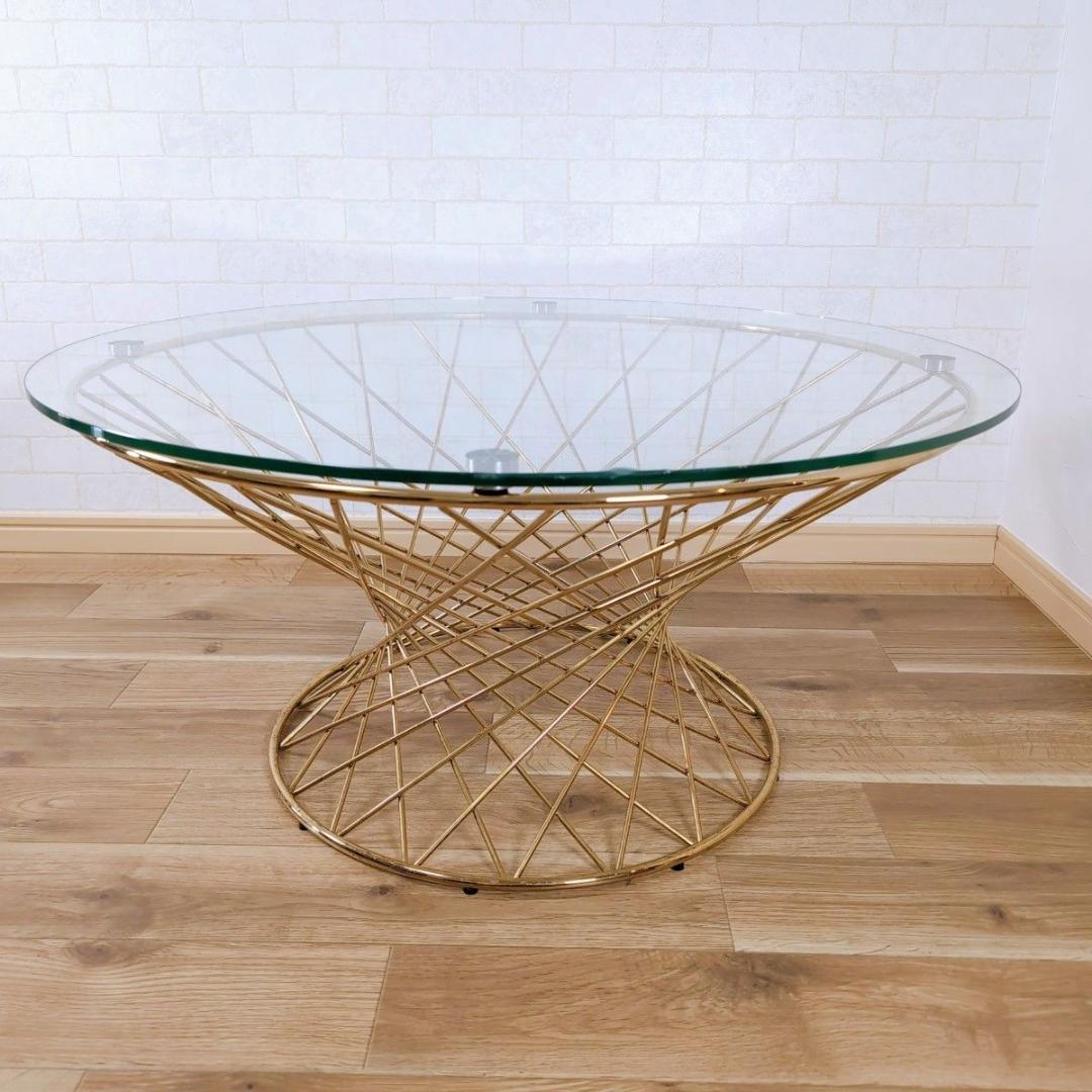 Francfranc フランフラン マーリア コーヒーテーブル ゴールド ガラス