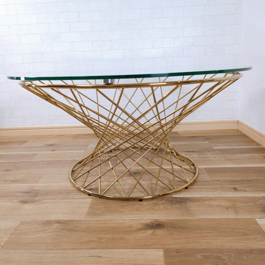 Francfranc フランフラン マーリア コーヒーテーブル ゴールド ガラス