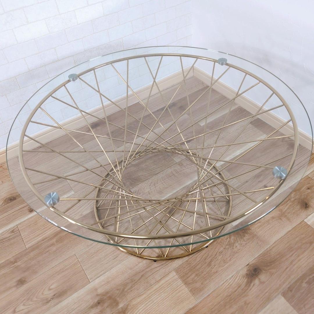 Francfranc フランフラン マーリア コーヒーテーブル ゴールド ガラス