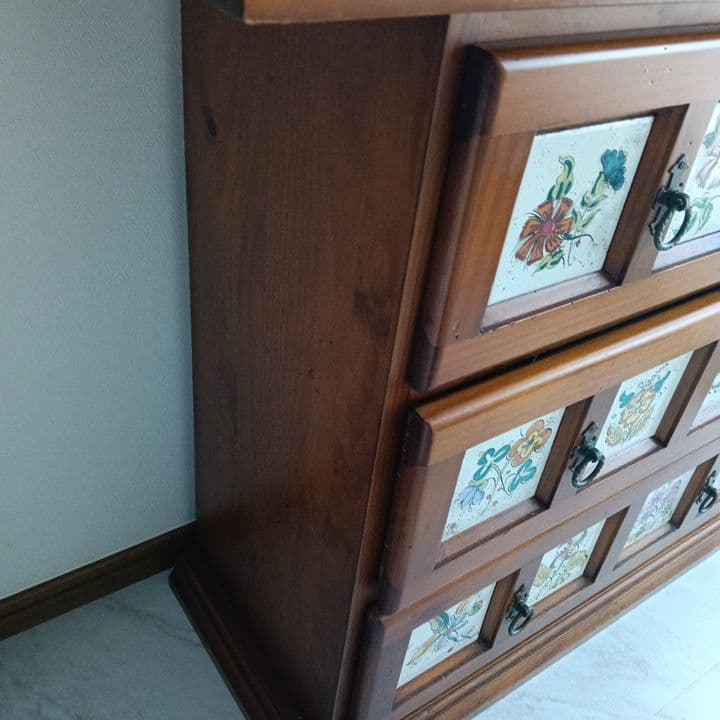 【値下げ❗】ACTUS　バレンシア 3段タイルチェスト