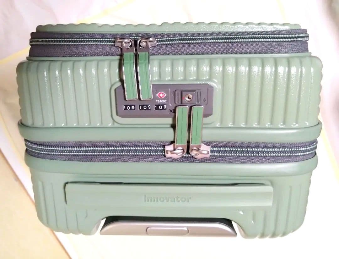 Innovator:グリーン ストライプデザイン キャリーケース　S38L