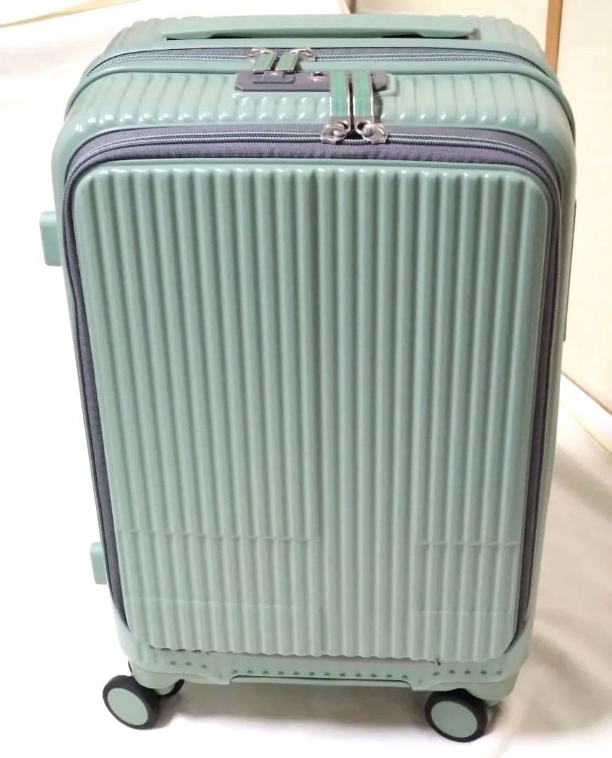 Innovator:グリーン ストライプデザイン キャリーケース　S38L