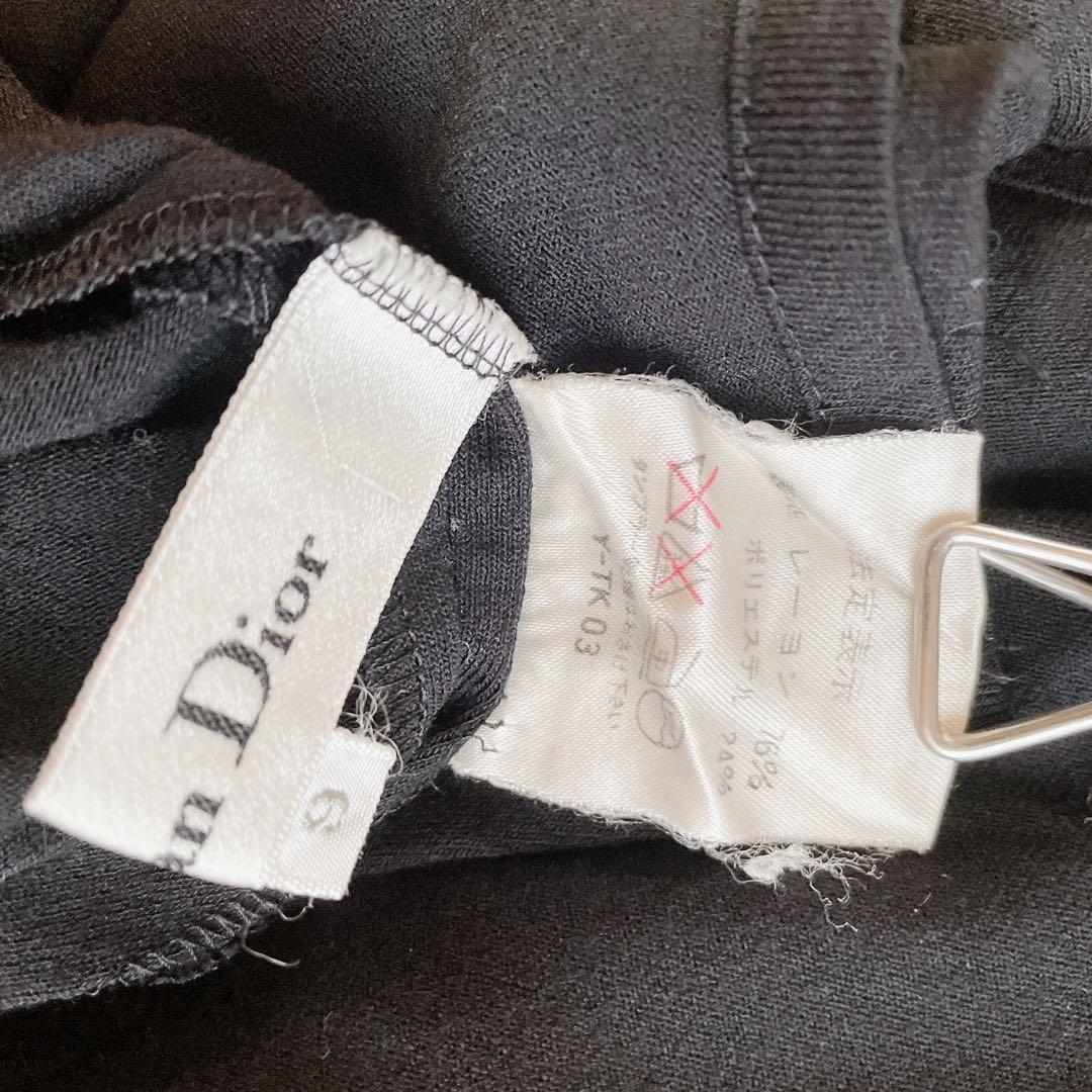 美品/希少/Christian Dior /刺繍ネック/黒/カットソー/半袖/