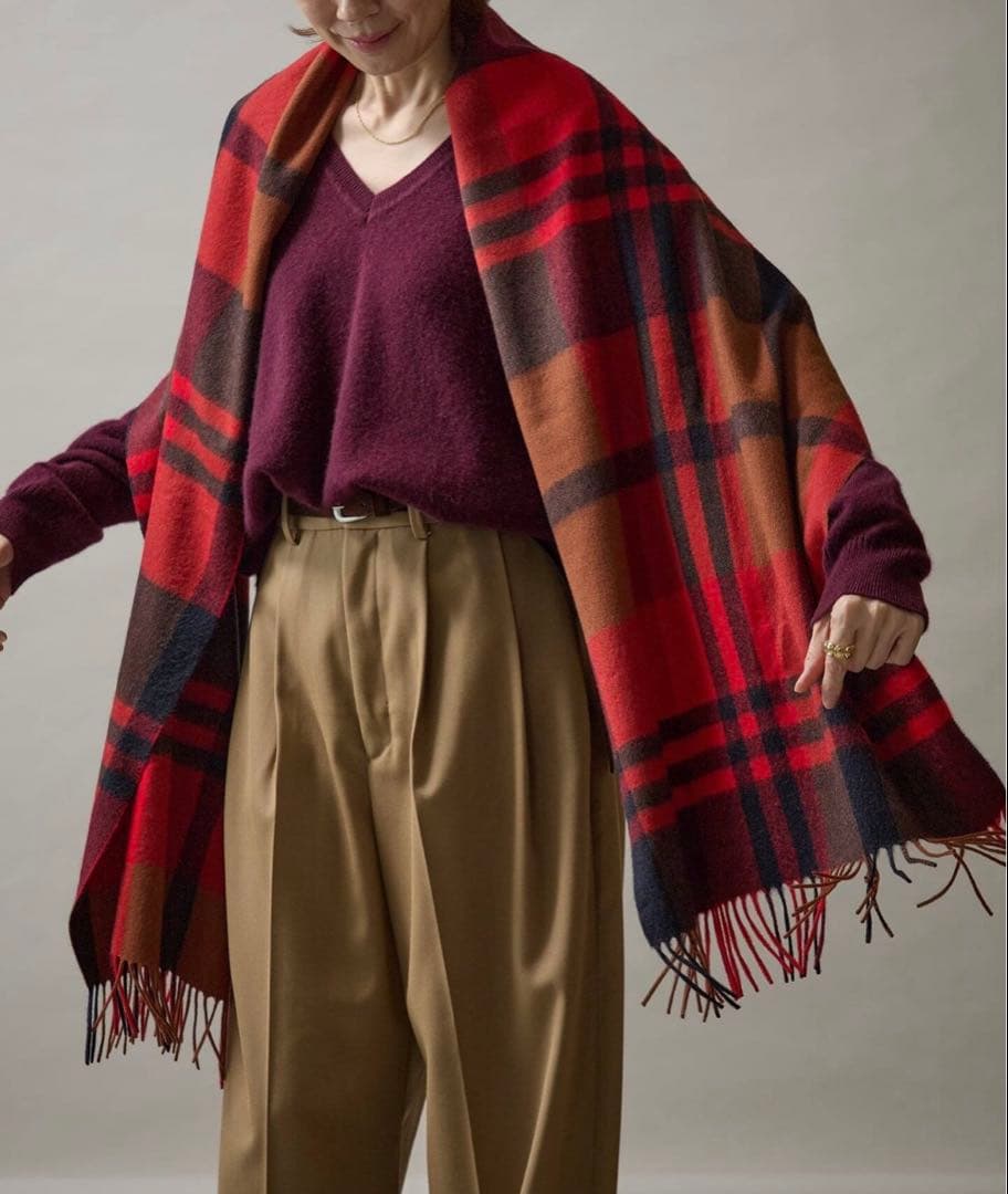 新品⭐︎ ジョシュアエリス ストール ヴェルメイユパーイエナ購入 レッド