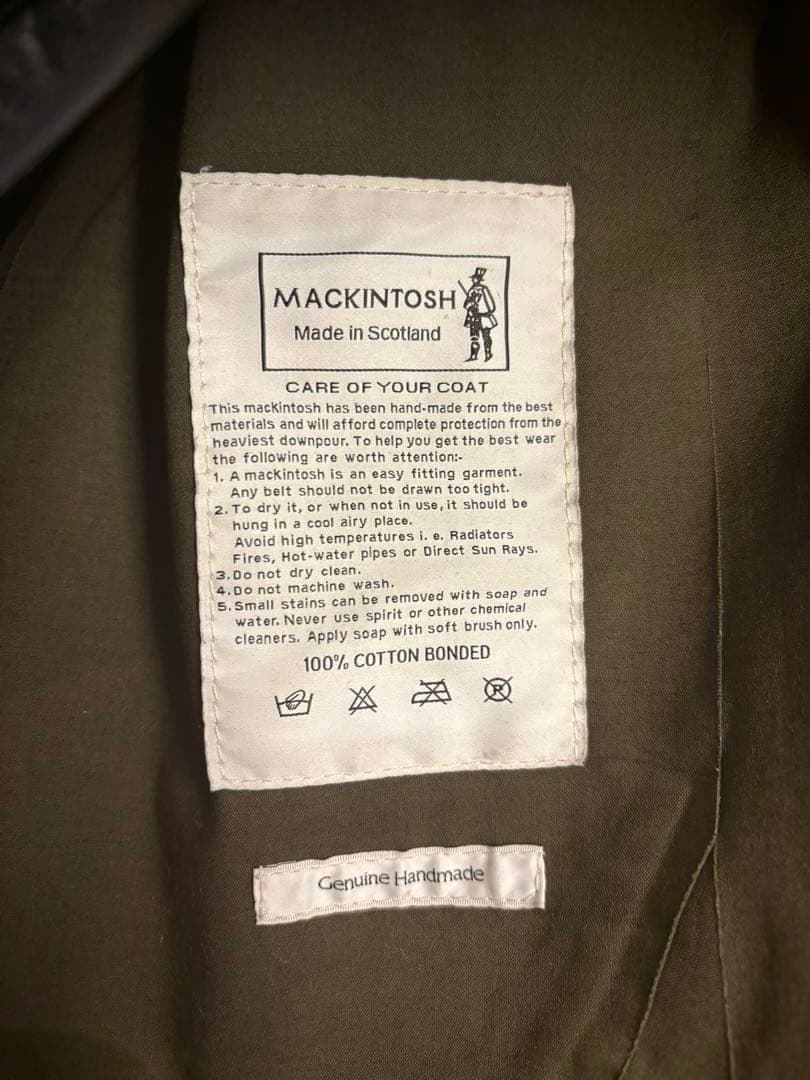 HYKE×MACKINTOSH ノーカラーコート ゴム引き カーキ サイズ1