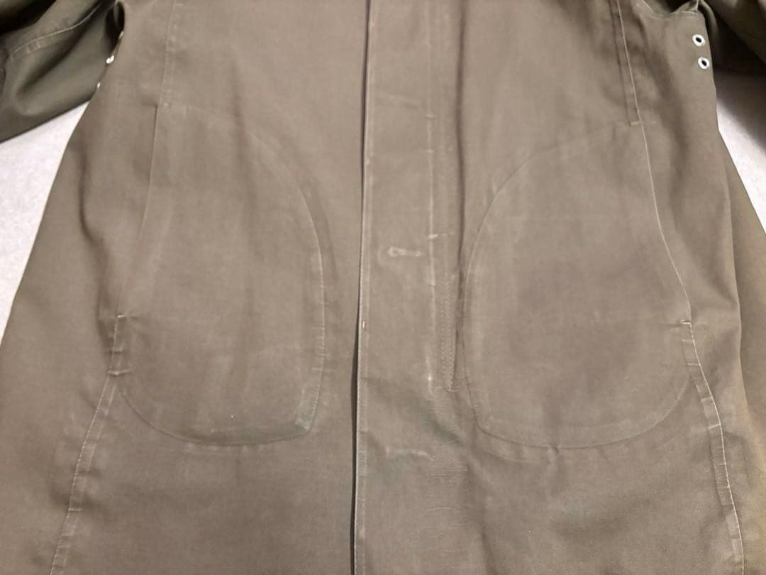 HYKE×MACKINTOSH ノーカラーコート ゴム引き カーキ サイズ1