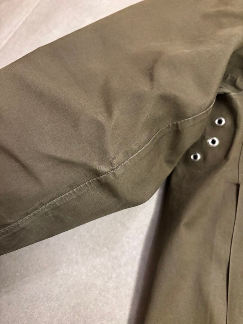 HYKE×MACKINTOSH ノーカラーコート ゴム引き カーキ サイズ1