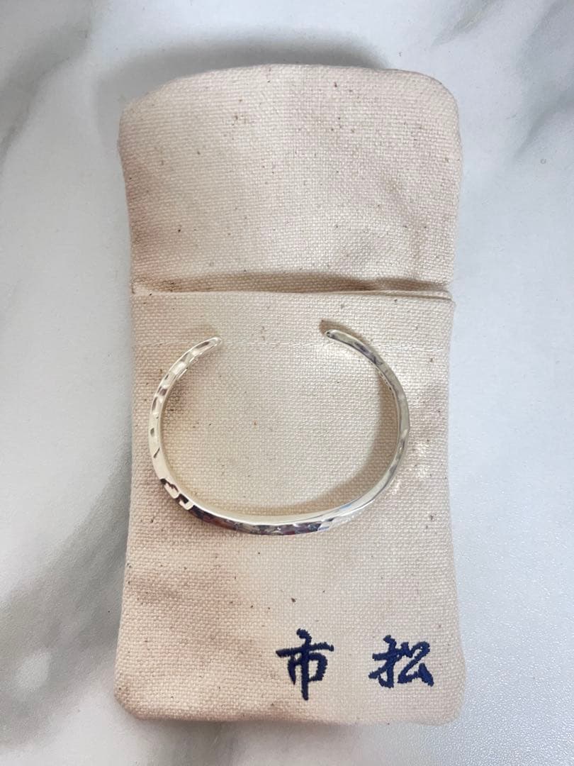 市松 シルバー バングル 女性向け