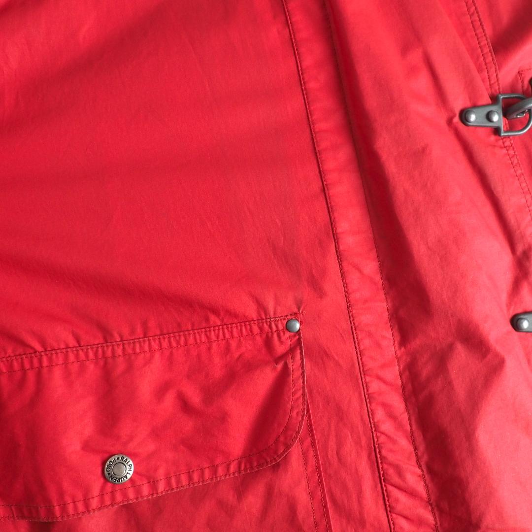 ラルフローレン　USA製　ファイアーマンジャケット　襟コーデュロイ　赤色　古着