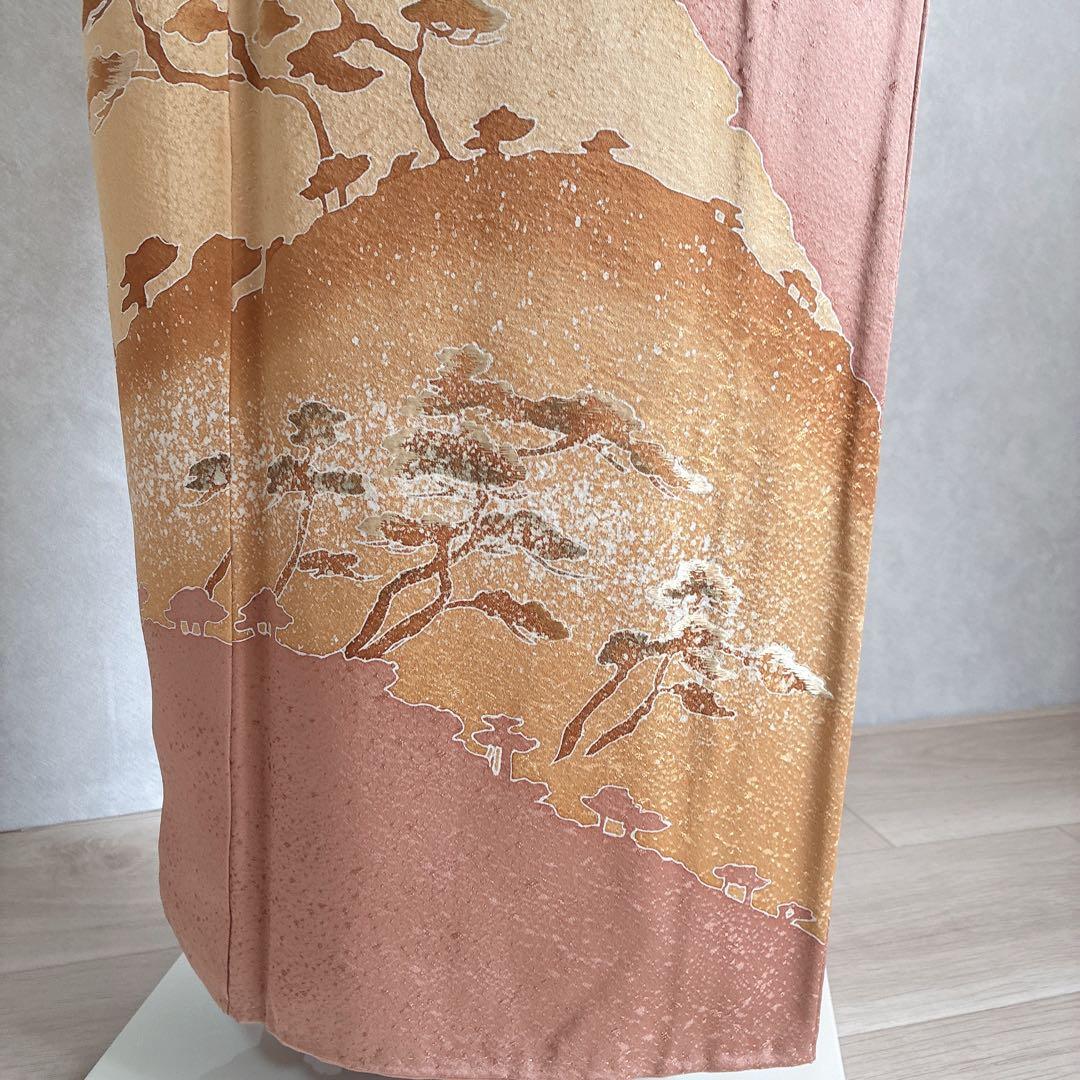 訪問着　フルセット　着物　正絹　和らぎ　刺繍　上品色　落款　J1