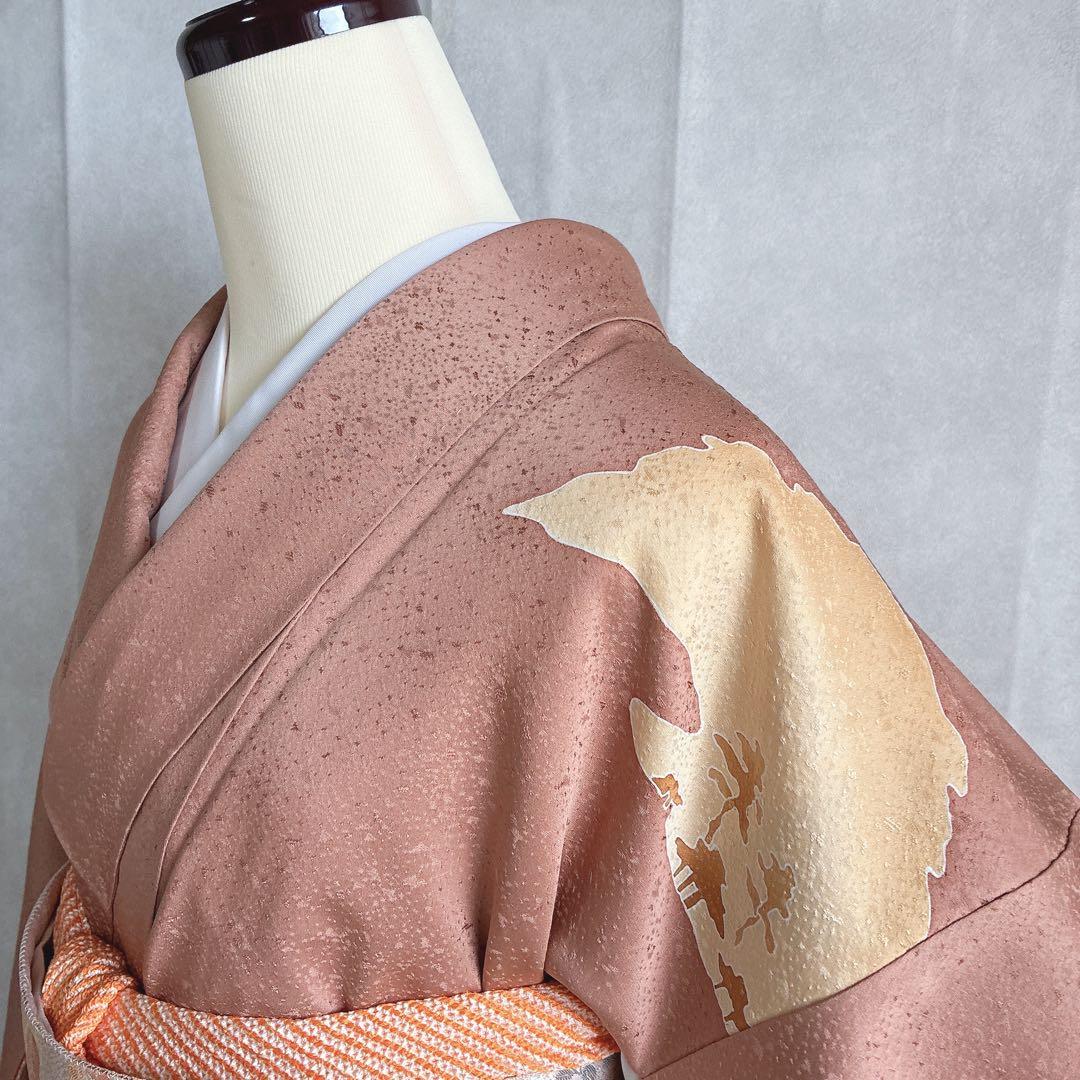 訪問着　フルセット　着物　正絹　和らぎ　刺繍　上品色　落款　J1