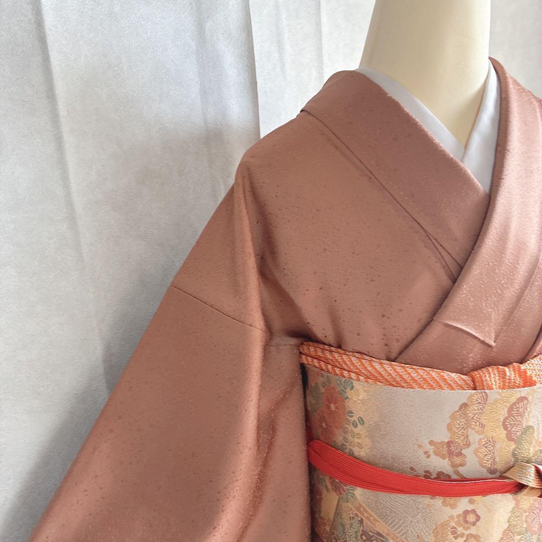 訪問着　フルセット　着物　正絹　和らぎ　刺繍　上品色　落款　J1