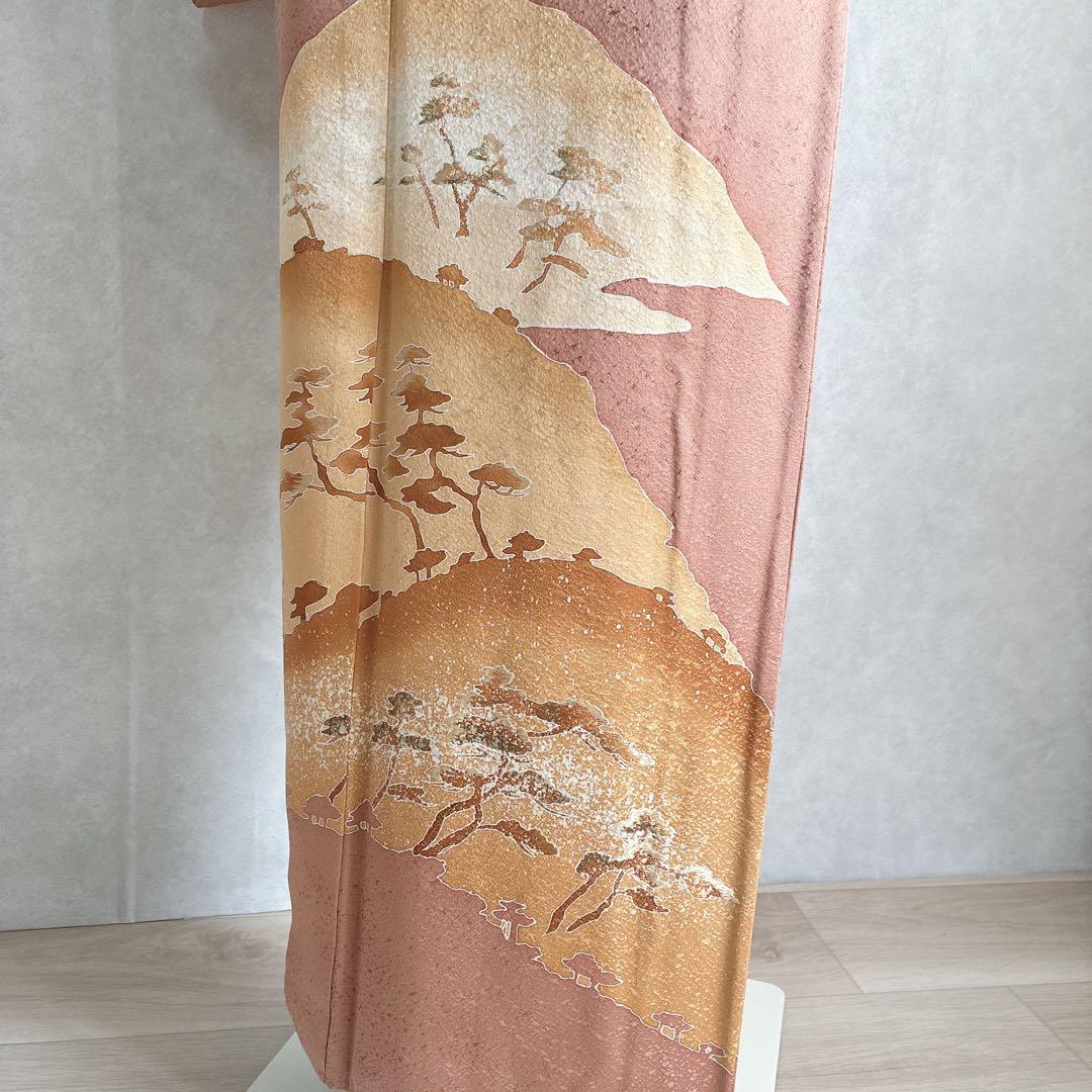 訪問着　フルセット　着物　正絹　和らぎ　刺繍　上品色　落款　J1