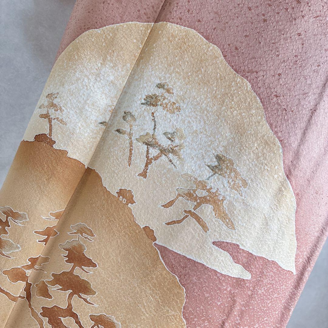 訪問着　フルセット　着物　正絹　和らぎ　刺繍　上品色　落款　J1