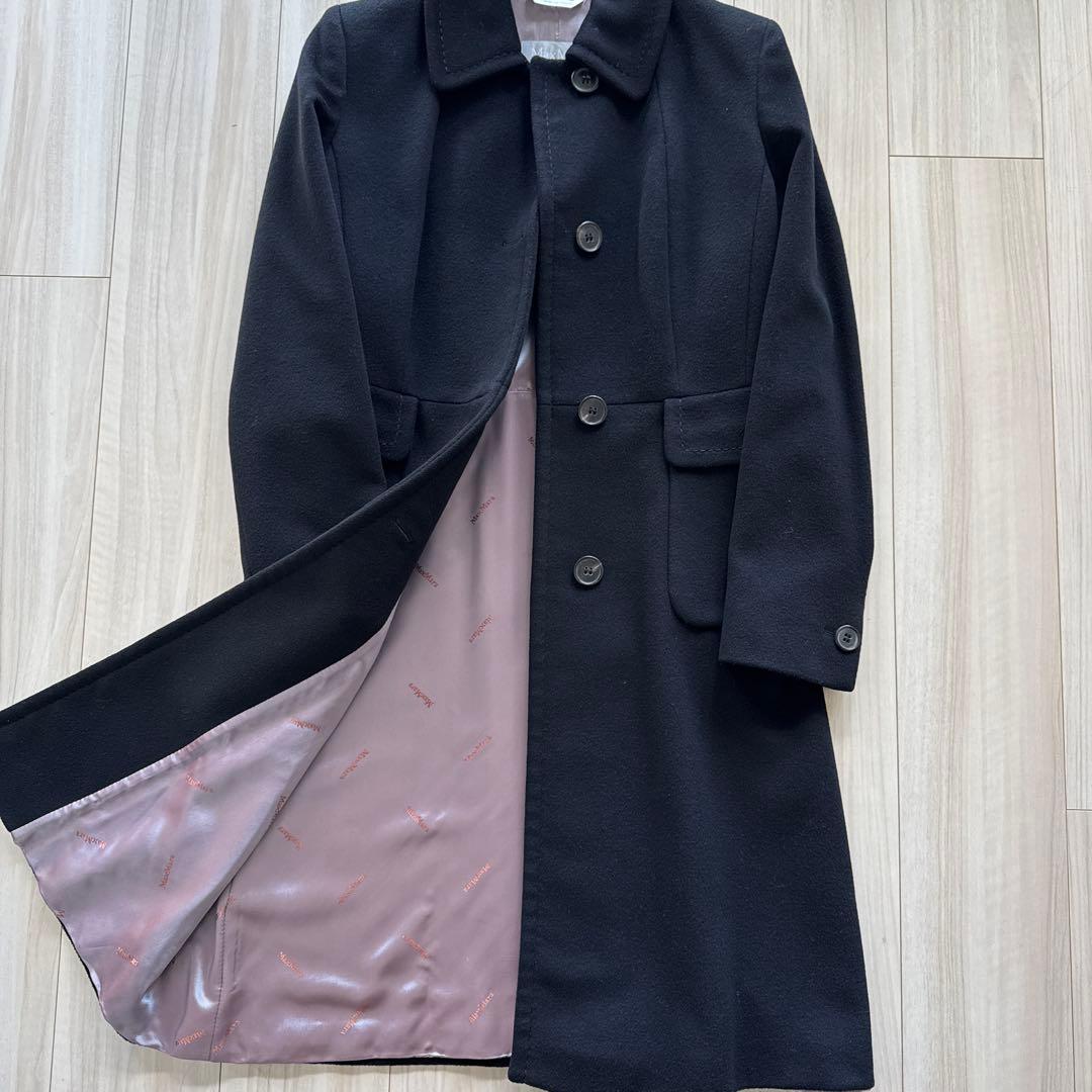 未使用に近いマックスマーラMAXMARA ウールコート　ブラック