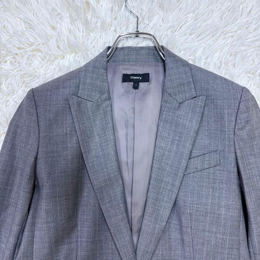 美品 近年モデル Theory スカートスーツ セットアップ ストレッチ グレー