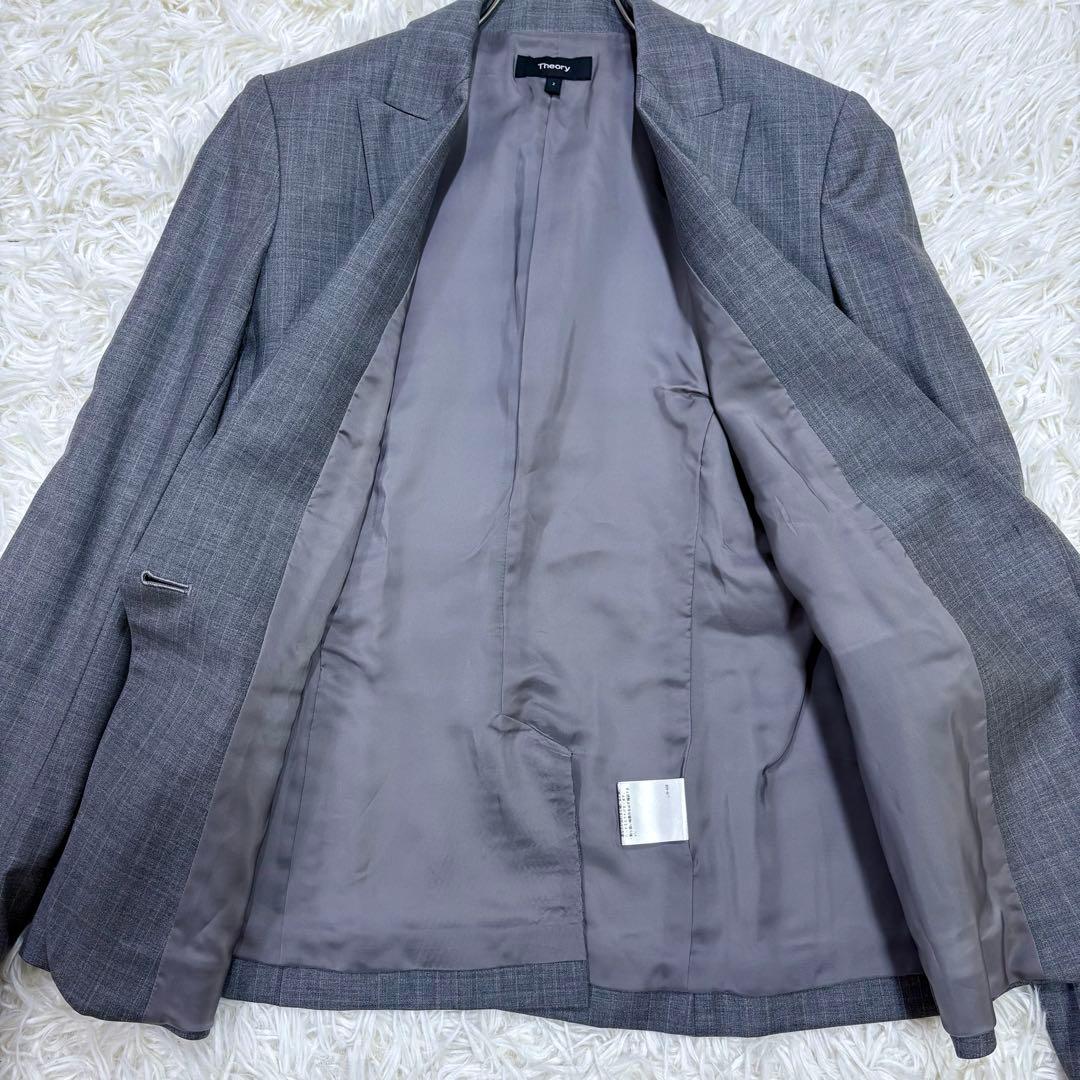 美品 近年モデル Theory スカートスーツ セットアップ ストレッチ グレー