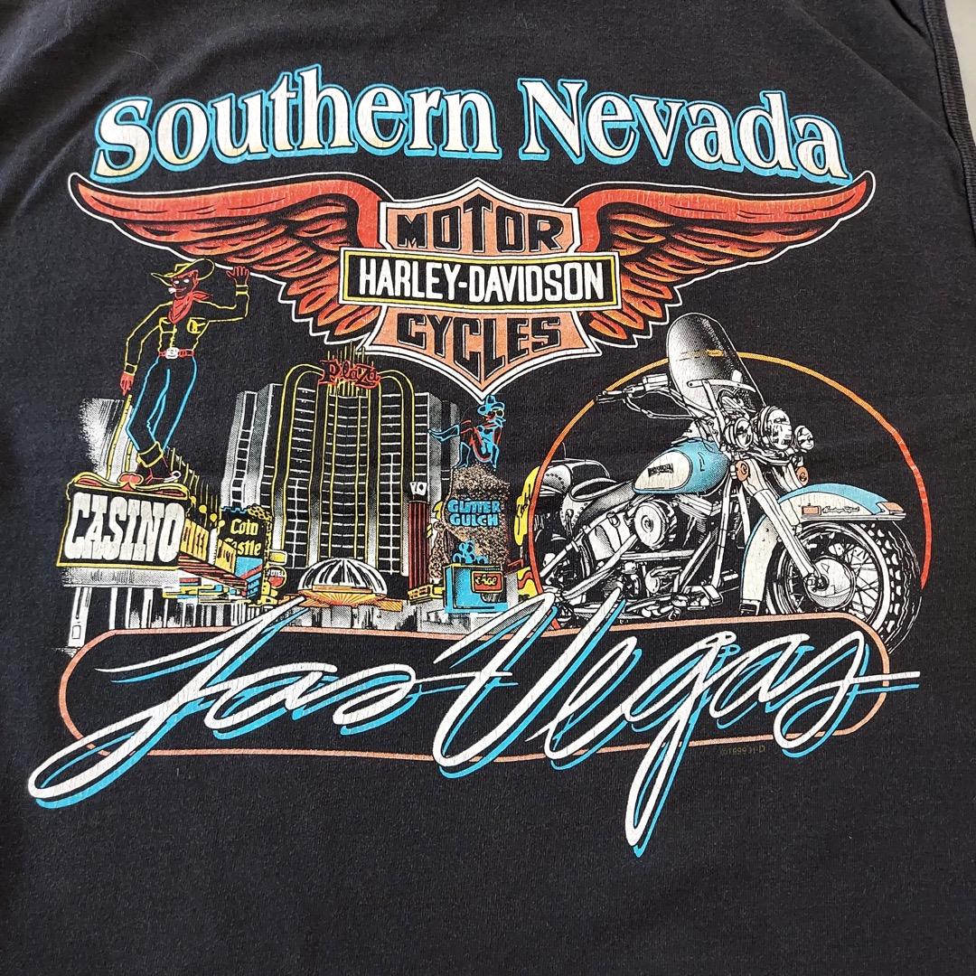 ハーレーダビッドソン ノースリーブTシャツ 00s USA製 L 黒 14742