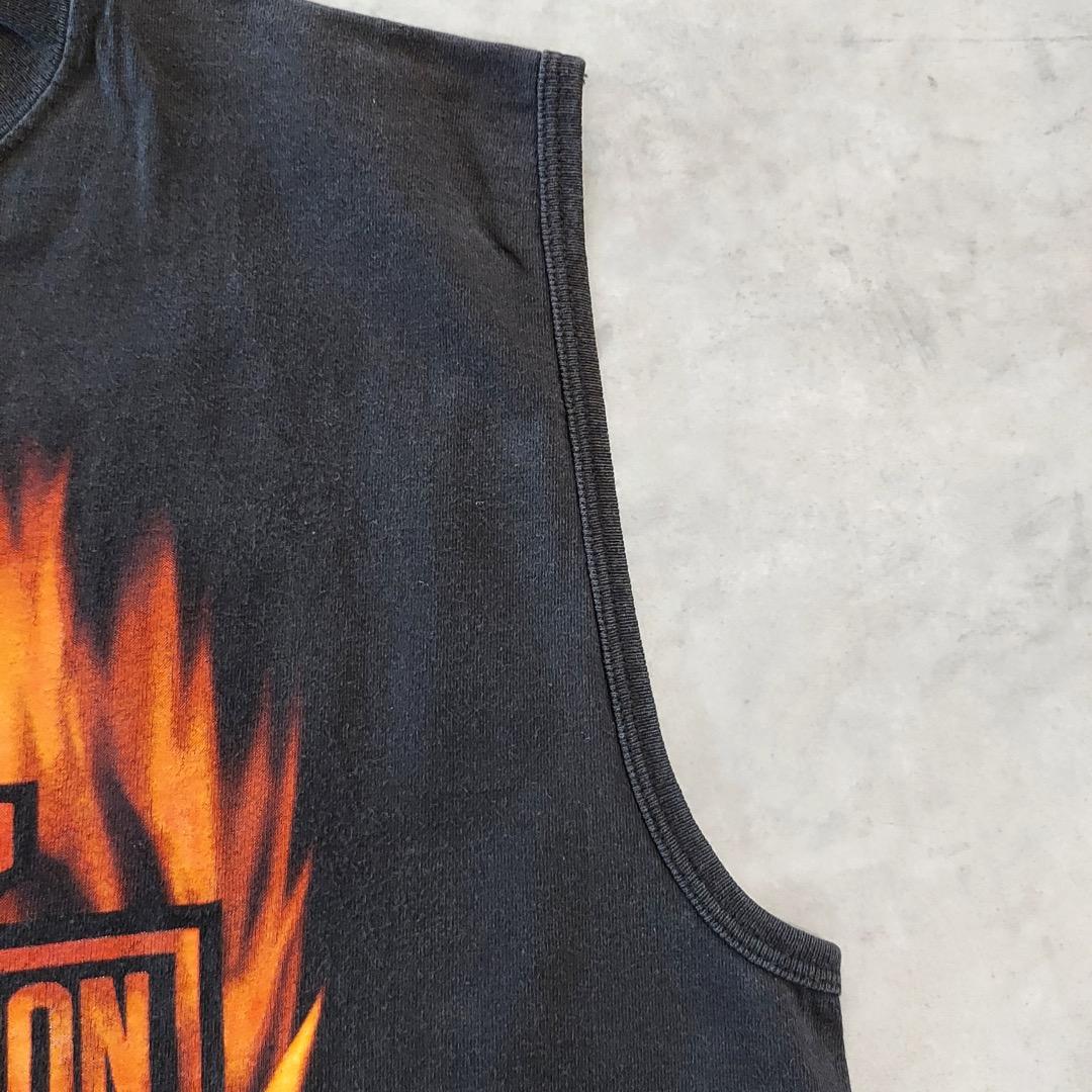 ハーレーダビッドソン ノースリーブTシャツ 00s USA製 L 黒 14742