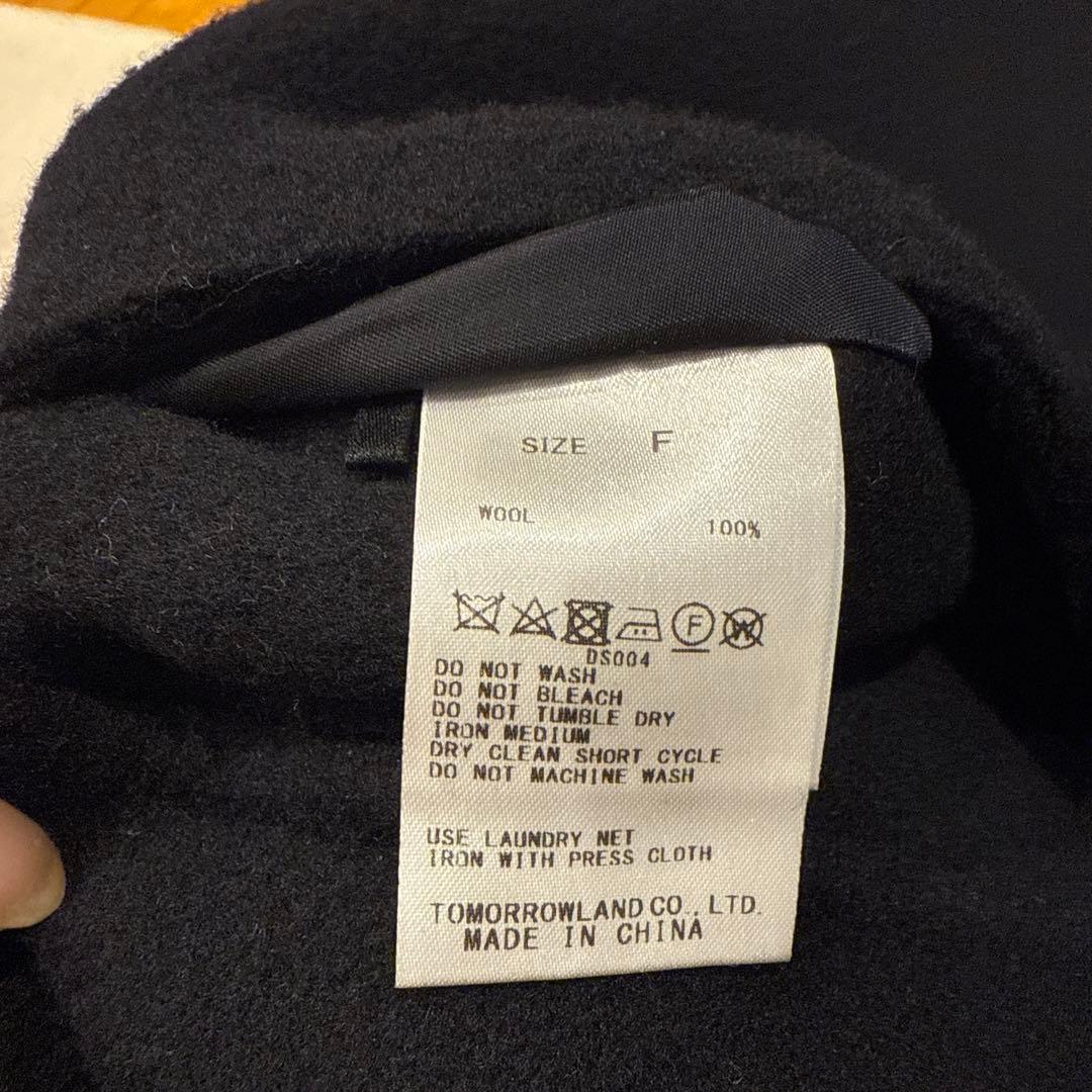 DES PRES ダブルフェイスメルトンビーバー ウィングカラーコート　ブラック