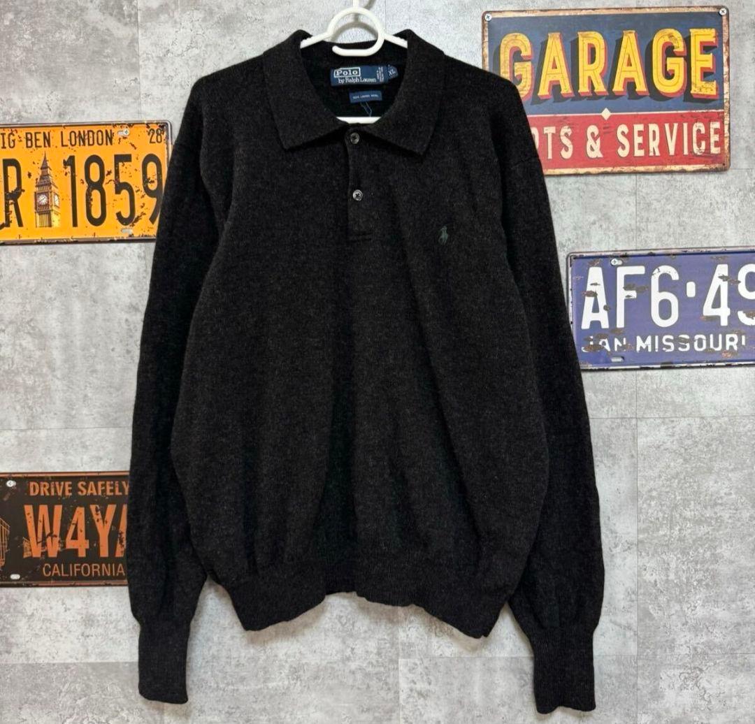 90s Polo by Ralph Lauren ラムウール ニットポロ XL