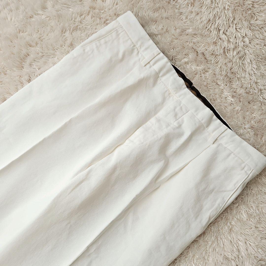 現行美品☆GERMANO×BEAMSF 別注 スラックス コットンツイル 白