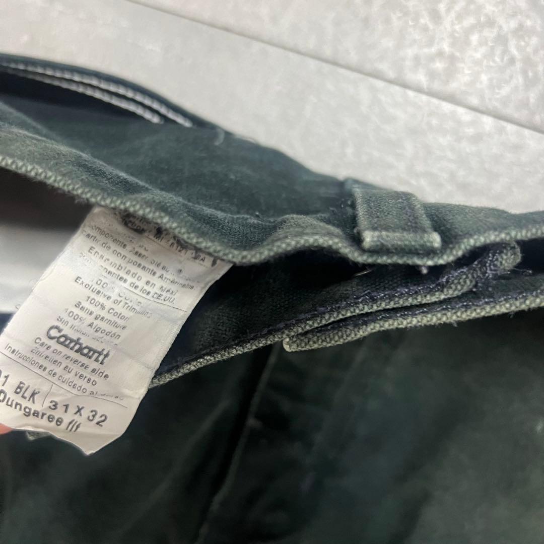 Carharttカーハートダブルニーフェードブラックペンキワークペインター襤褸
