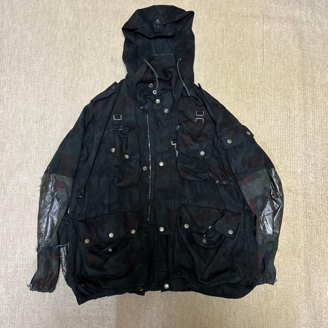 Swiss armyスイス軍　M60 ミリタリージャケット アルペンカモ 黒染め