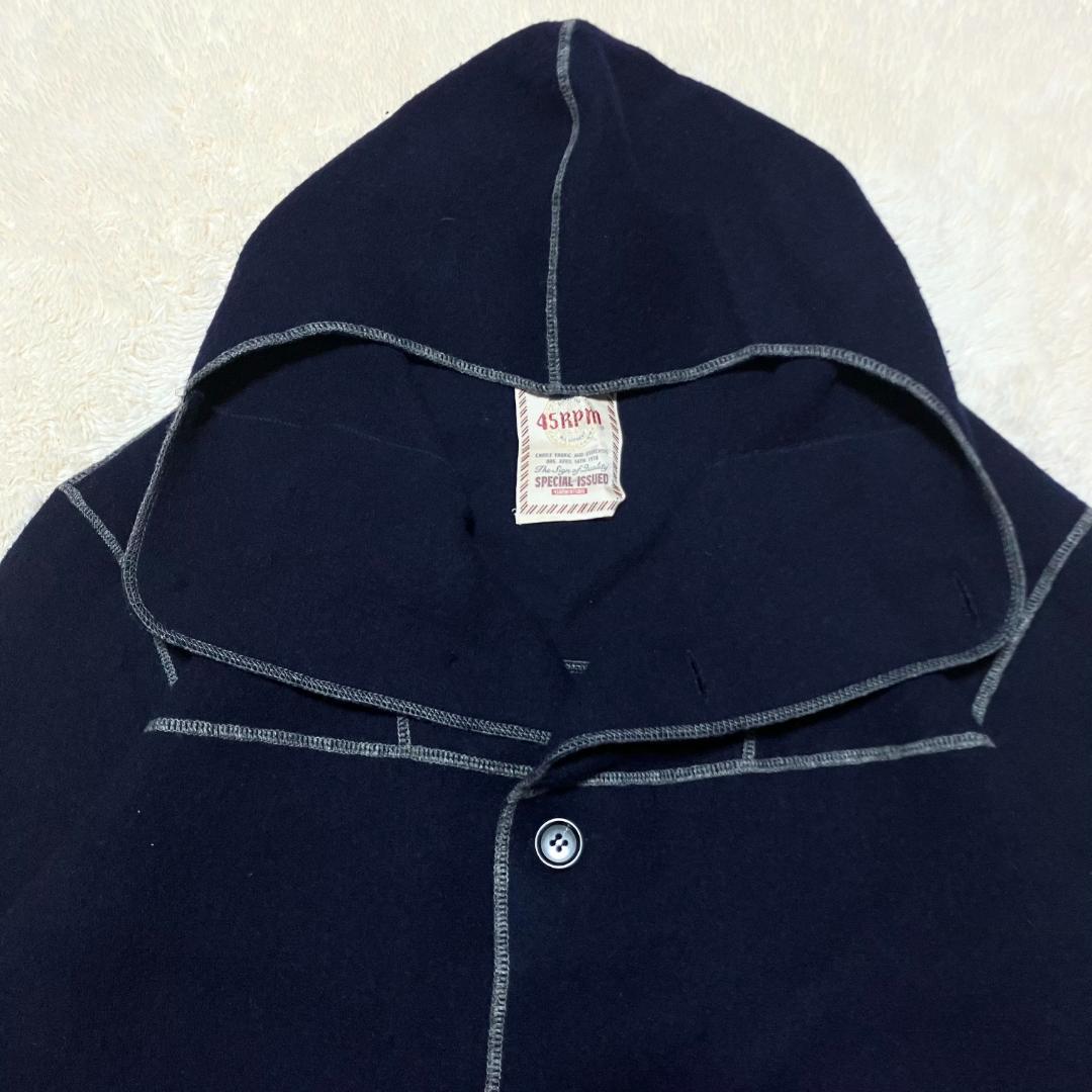 45rpm✨ オーバーサイズ ブランケットステッチ ウール スモックコート