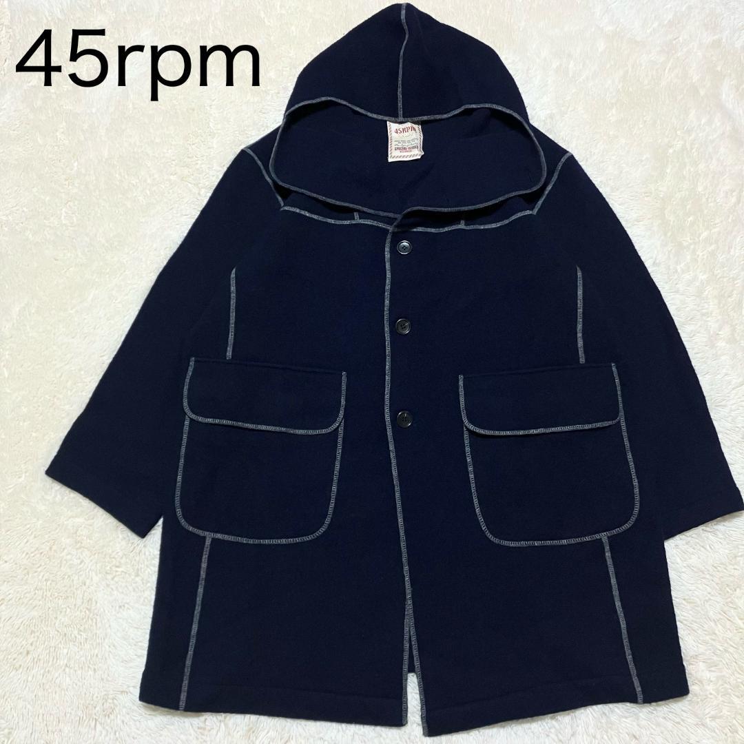45rpm✨ オーバーサイズ ブランケットステッチ ウール スモックコート